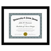 Americanflat Diploma Frame - 11x14 with 8.5x11 Mat for Diploma - Wood + Glass