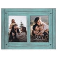 thumbnail image 1 of Americanflat Dual Rustic Photo Frame - 5" x 7" - Rustic Turquoise Blue, 1 of 8