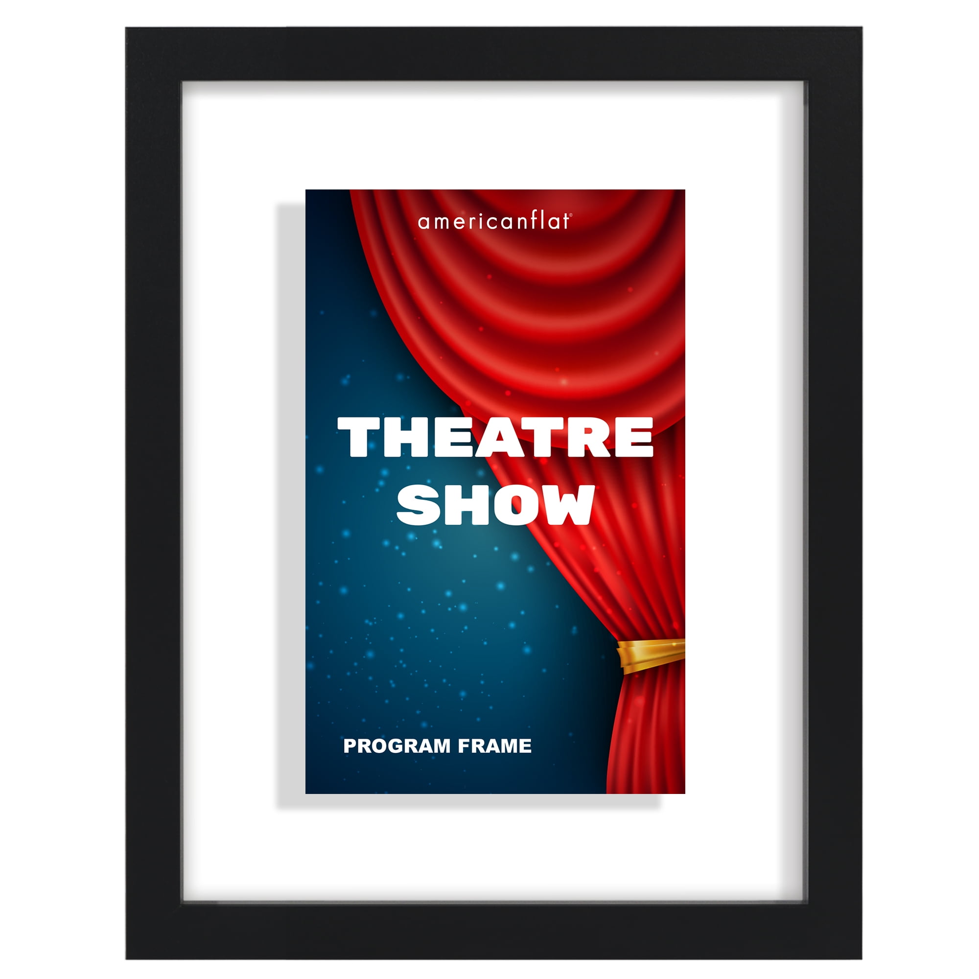 Americanflat Floating Frame for Playbills Composite Wood & Plexiglass