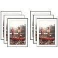 thumbnail image 1 of Americanflat Front Loading 5x7 Picture Frame Set with Mat for 4x6 - Perfect for Photos - 6 Pack - Black, 1 of 7