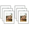 thumbnail image 1 of Americanflat 8x10 Front Loading Picture Frame with Shatter-Resistant Glass with 5x7 Mat 6 Pack Photo - Black, 1 of 8