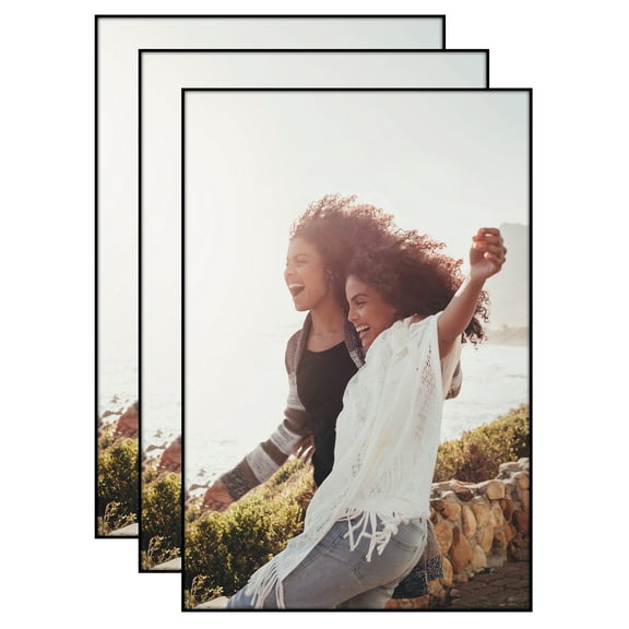 Americanflat Front Loading Picture Frame Set - 12x18 - Black - 3 Pack