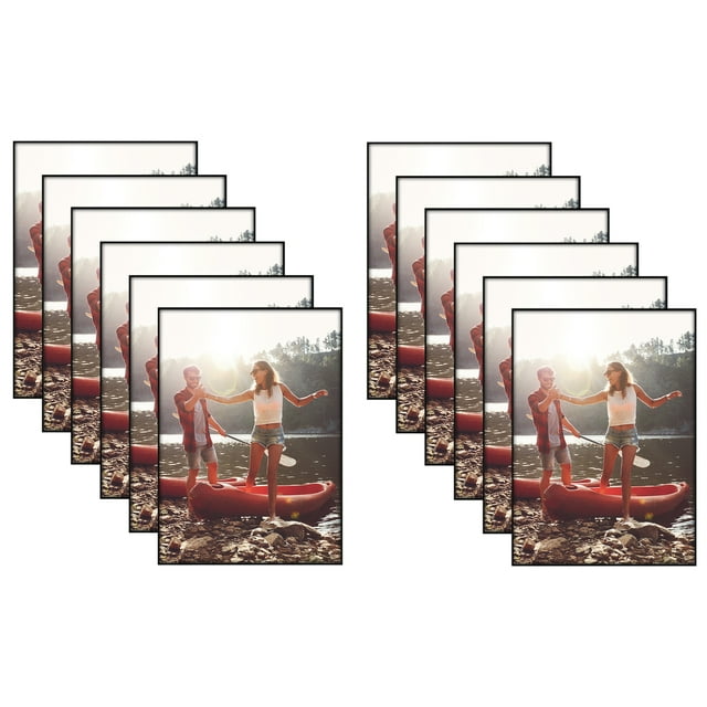 Americanflat Front Loading Picture Frame Set - 4x6 - Black - 12 Pack