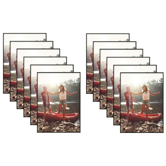 Americanflat 5x7 Front Loading Picture Frame with Shatter-Resistant Glass 12 Pack Metropolitan Photo - Black
