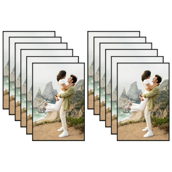 Americanflat Front Loading Picture Frame Set - 4x6 - Black - 12 Pack