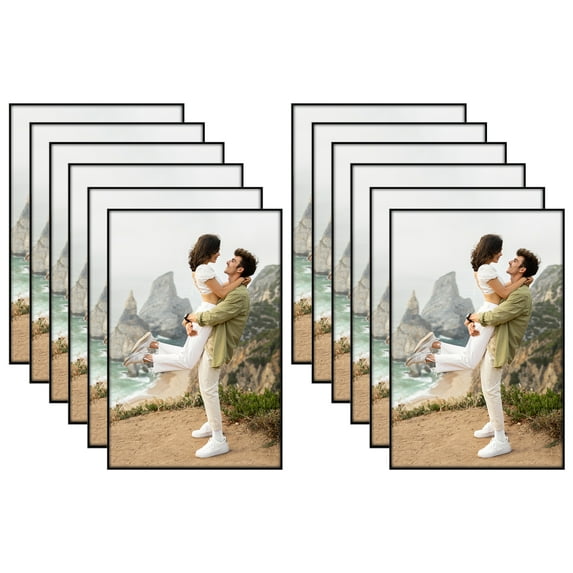 Americanflat Front Loading Picture Frame Set - 4x6 - Black - 12 Pack
