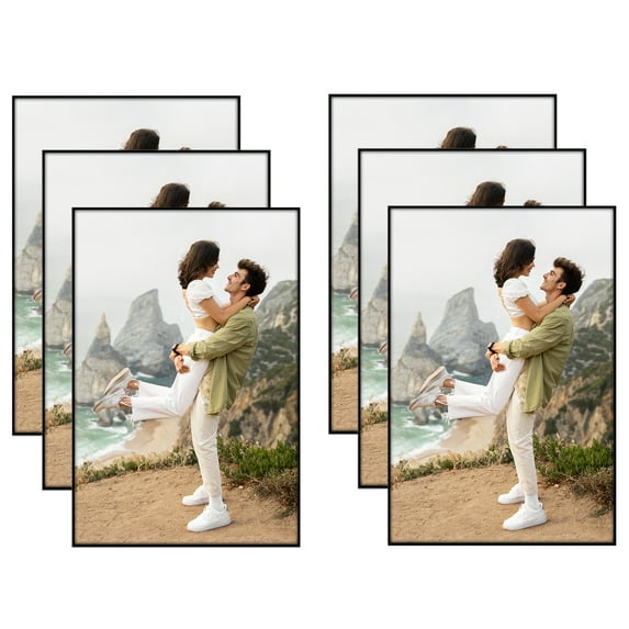 Americanflat Front Loading Picture Frame Set - 4x6 - Black - 6 Pack