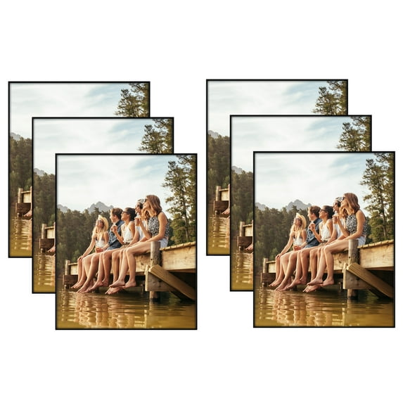 Americanflat 8x10 Front Loading Picture Frame with Shatter-Resistant Glass 6 Pack Metropolitan Photo - Black