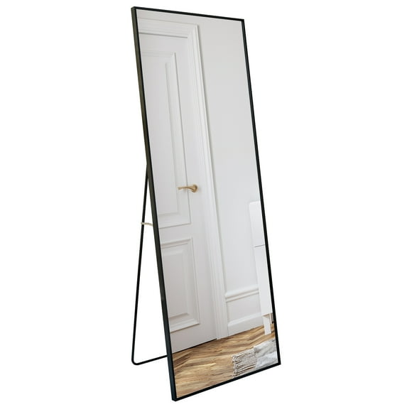 Americanflat Full Length Mirror With Stand - 22" x 59" Large Full Body Mirror for Bedroom, Living Room - 5ft Tall Floor Mirror Full Length - Black