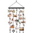 thumbnail image 1 of Americanflat Hanging Photo Display with Five 23" Metal Chains - 30" Long Board Clips Included Photo Display - Black, 1 of 8