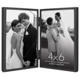 thumbnail image 1 of Americanflat 4x6 Hinge Frame with Shatter-Resistant Glass Hinged Metal Modern Displays Two Photos - Black, 1 of 9