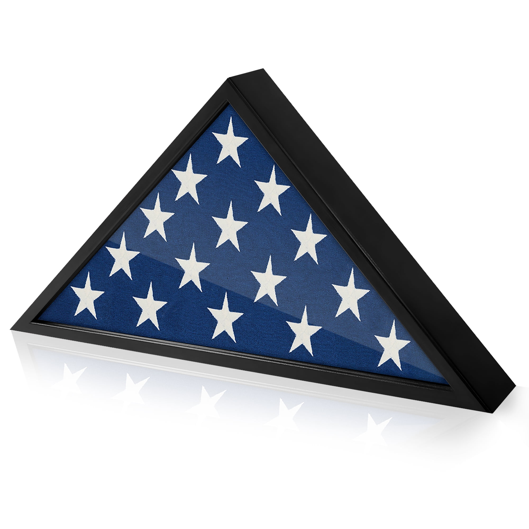 Americanflat 5x9.5 Picture Frame Large Flag Display Case Fits Folded Burial Flags Silhouette Box Wall - Black