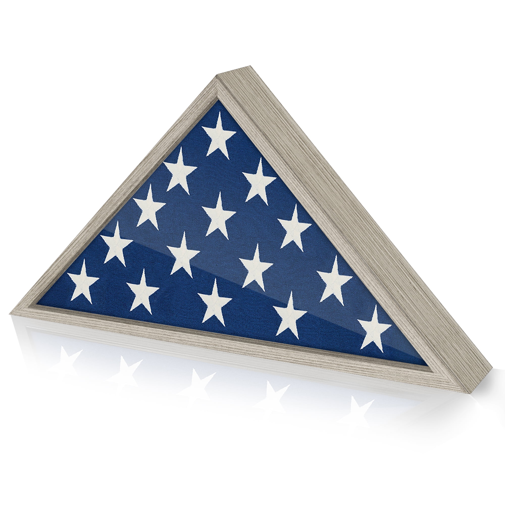 Americanflat 5x9.5 Picture Frame Large Flag Display Case Fits Folded Burial Flags Silhouette Box - Driftwood