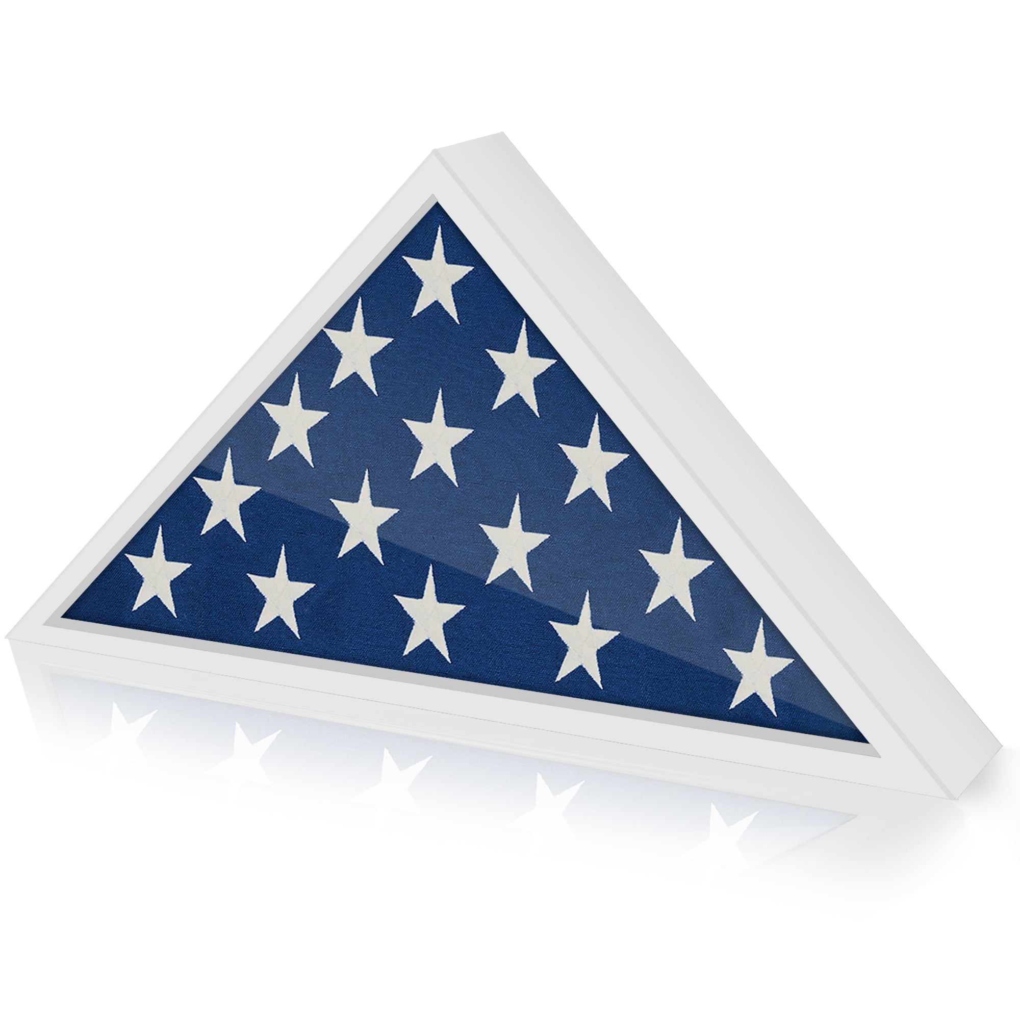 Americanflat 5x9.5 Picture Frame Large Flag Display Case Fits Folded Burial Flags Silhouette Box Wall - White