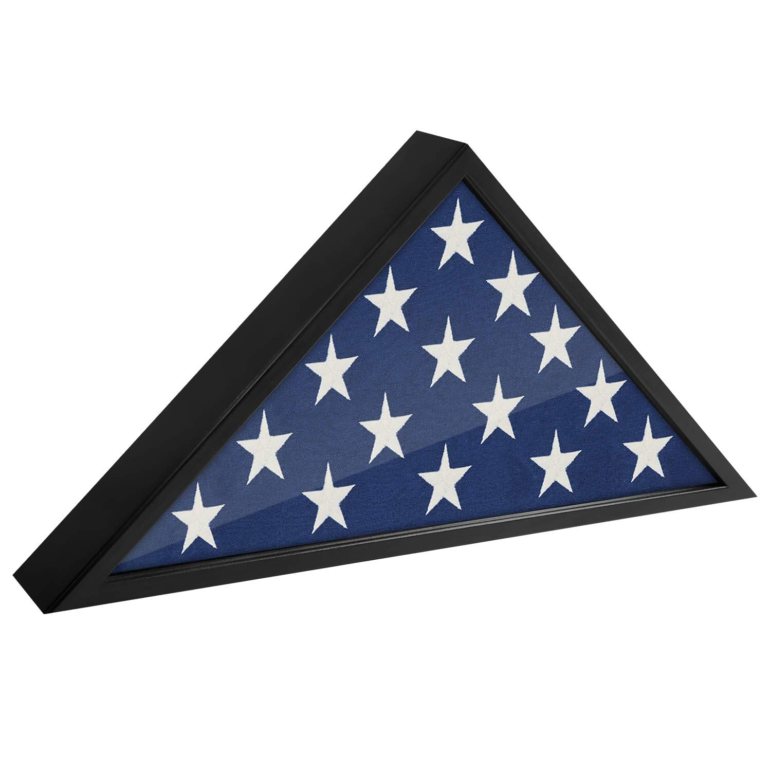 Americanflat Large Flag Display Case for Burial Flag - Fits Folded 5 x 9.5' Flag - Military Flag Case - Silhouette Collection - Flag Box with Polished Plexiglass - Black