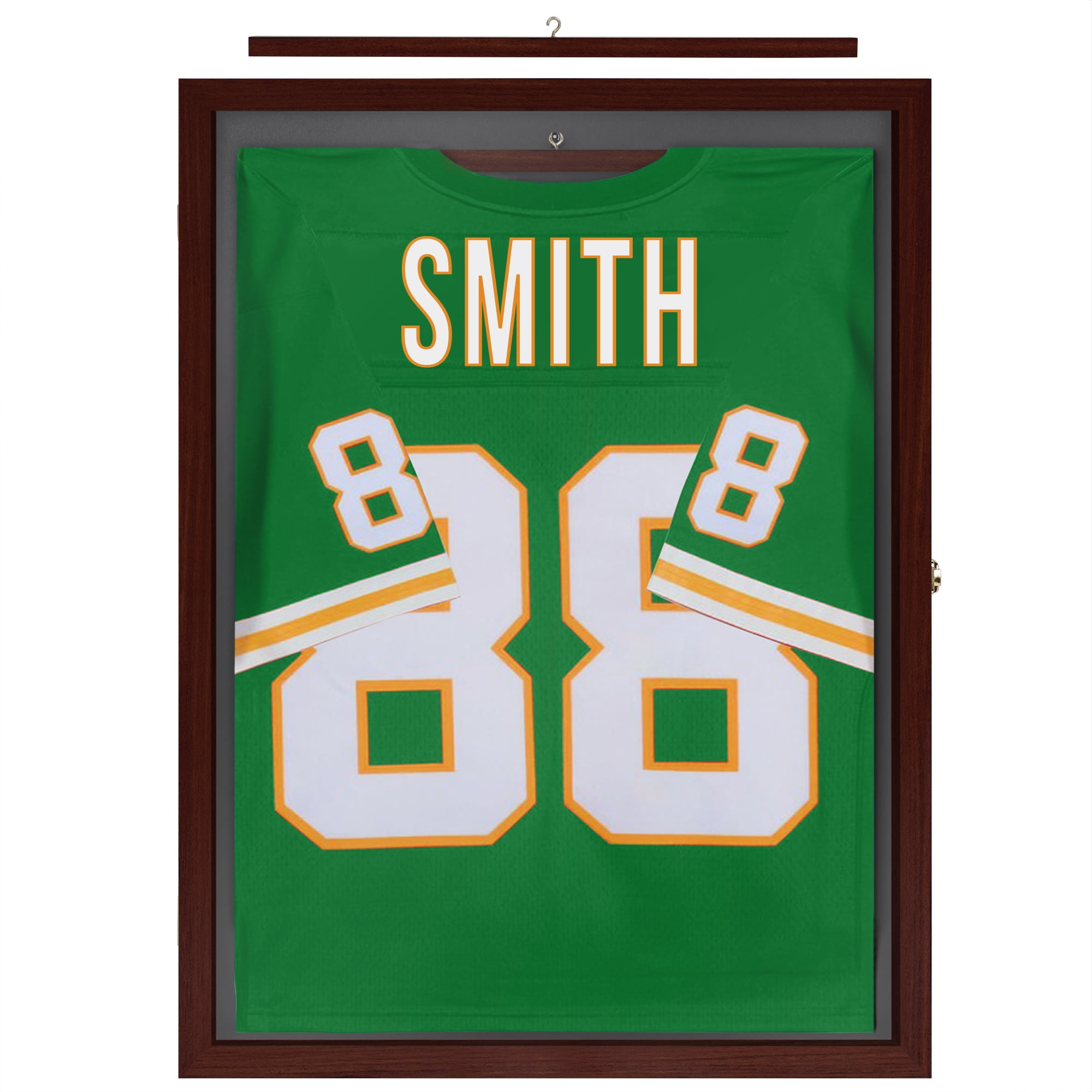 Americanflat 23x31 Shadow Box Frame with Plexiglass Jersey Display Case Lockable Hanger All Star - Mahogany