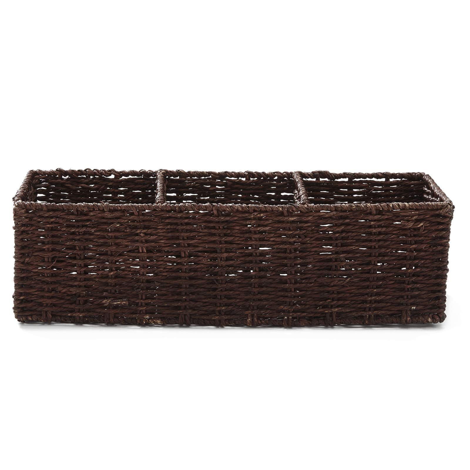 Americanflat Natural Rectangular Woven Seagrass Storage Basket Hand