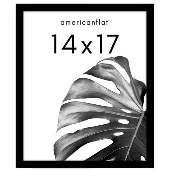 Americanflat 14x17 Picture Frame with Polished Plexiglass Wide Photo Frames Made Vertical Horizontal - Black