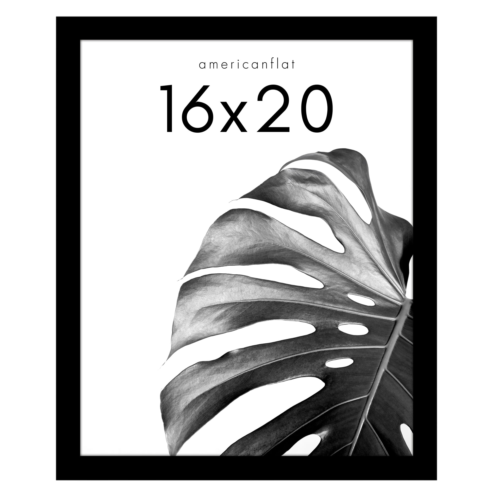 Americanflat 16x20 Picture Frame with Polished Plexiglass Wide Photo Frames Vertical Horizontal Epic - Black