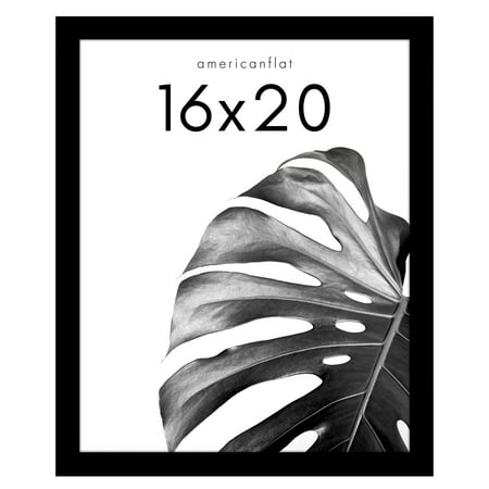 Americanflat 16x20 Picture Frame with Polished Plexiglass Wide Photo Frames Vertical Horizontal Epic - Black