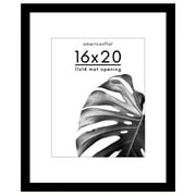 Americanflat 16x20 Picture Frame with Polished Plexiglass with 11x14 Mat Display Photo Epic Collection - Black