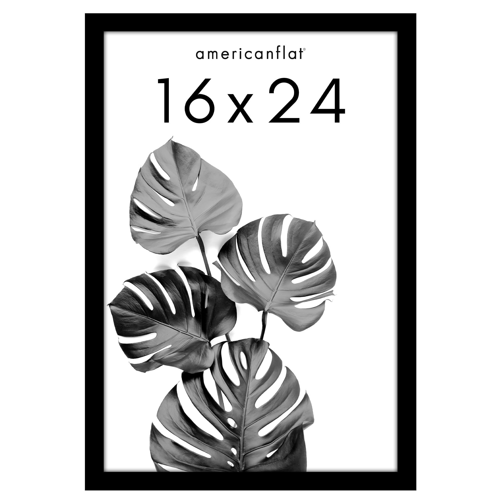 Americanflat 16x24 Poster Frame with Polished Plexiglass Wide Photo Frames Made Vertical Horizontal - Black