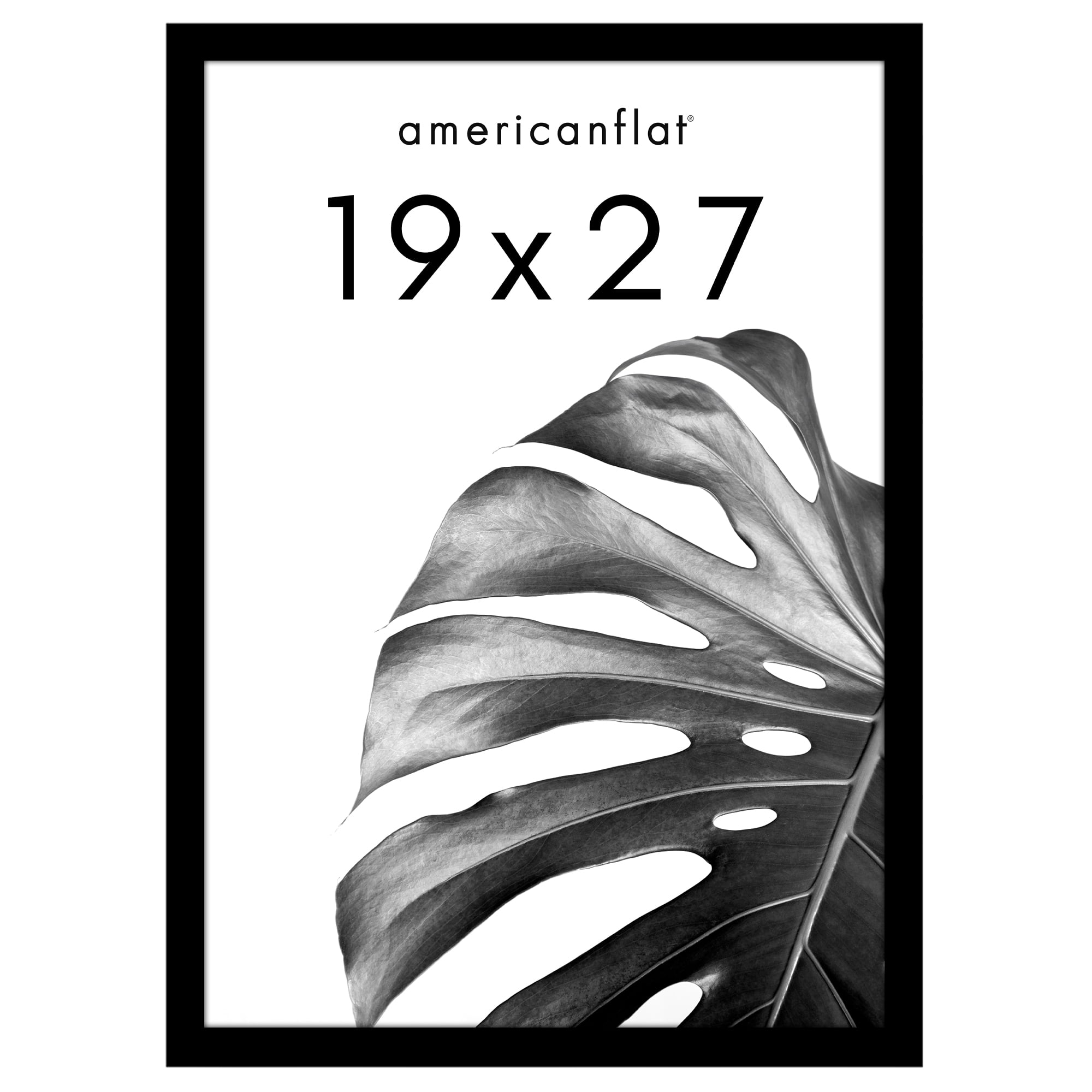 Americanflat 19x27 Poster Frame with Polished Plexiglass Wide Photo Frames Made Vertical Horizontal - Black