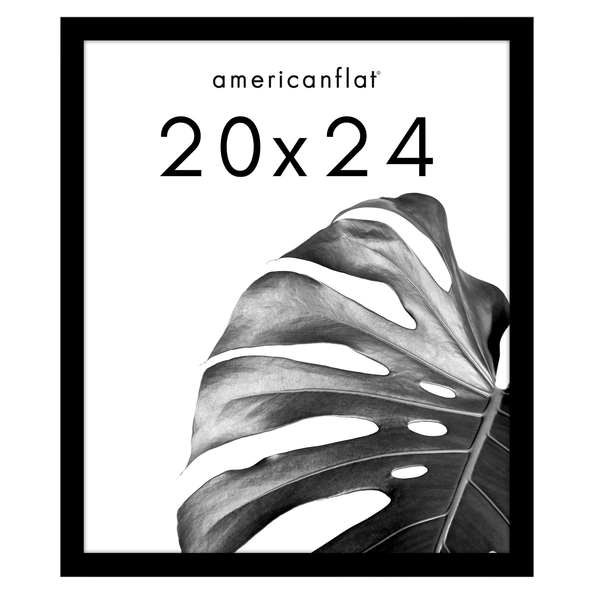 Americanflat 20x24 Picture Frame with Polished Plexiglass Wide Photo Frames Made Vertical Horizontal - Black