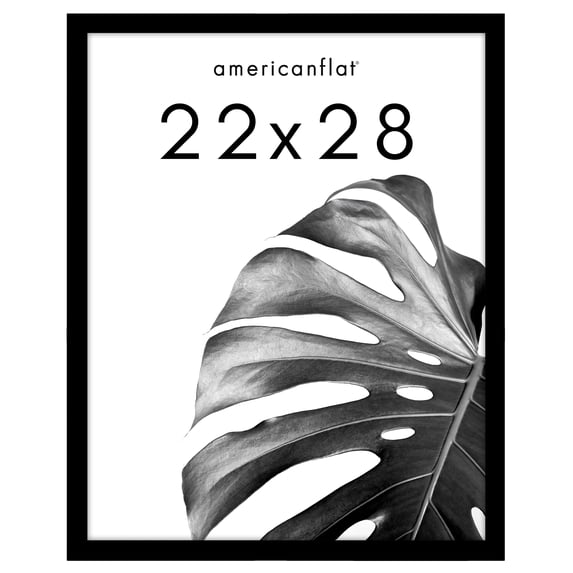 Americanflat 22x28 Poster Frame with Polished Plexiglass Wide Photo Frames Made Vertical Horizontal - Black