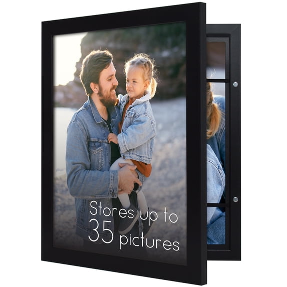 Americanflat 11x14 Picture Frame with Polished Plexiglass Storage Quick Change Frames Holds Photos - Black