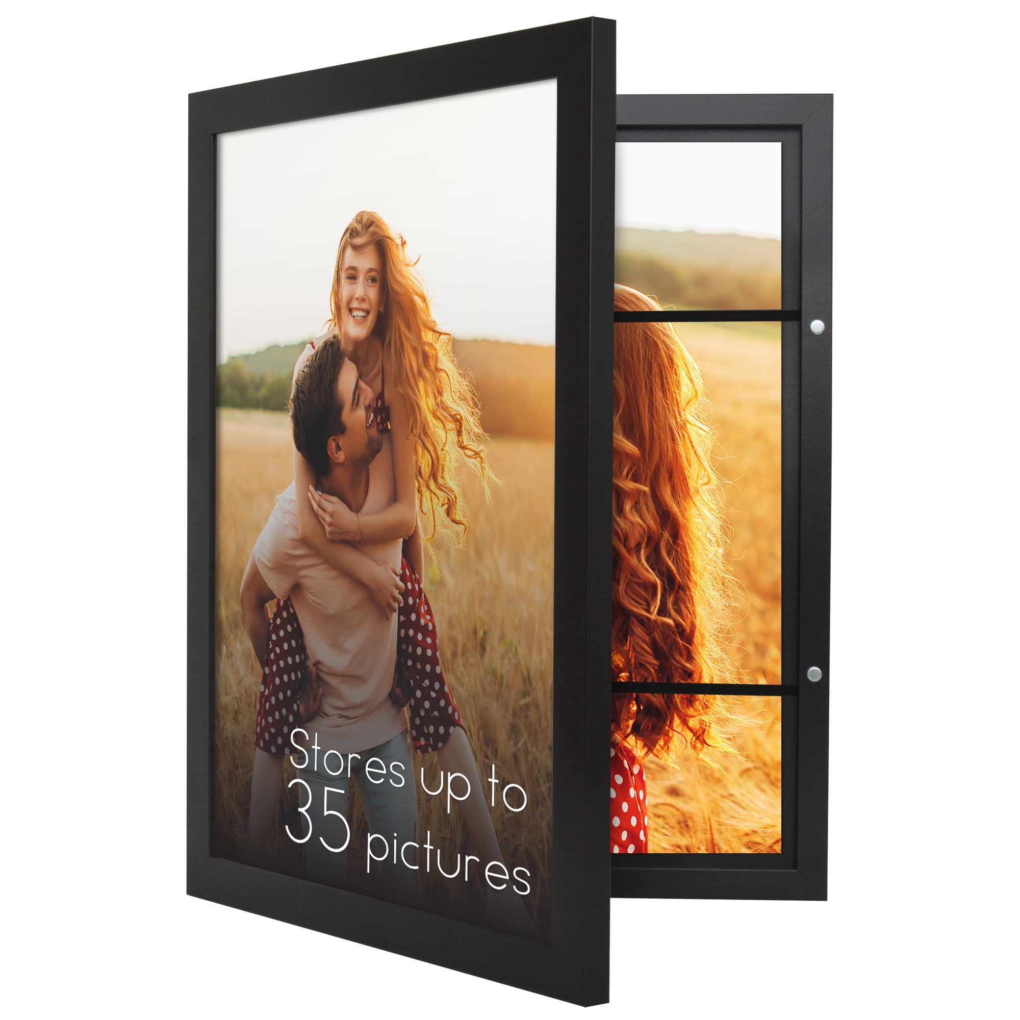 Americanflat 12x16 Picture Frame with Polished Plexiglass Storage Quick Change Frames Holds Photos - Black