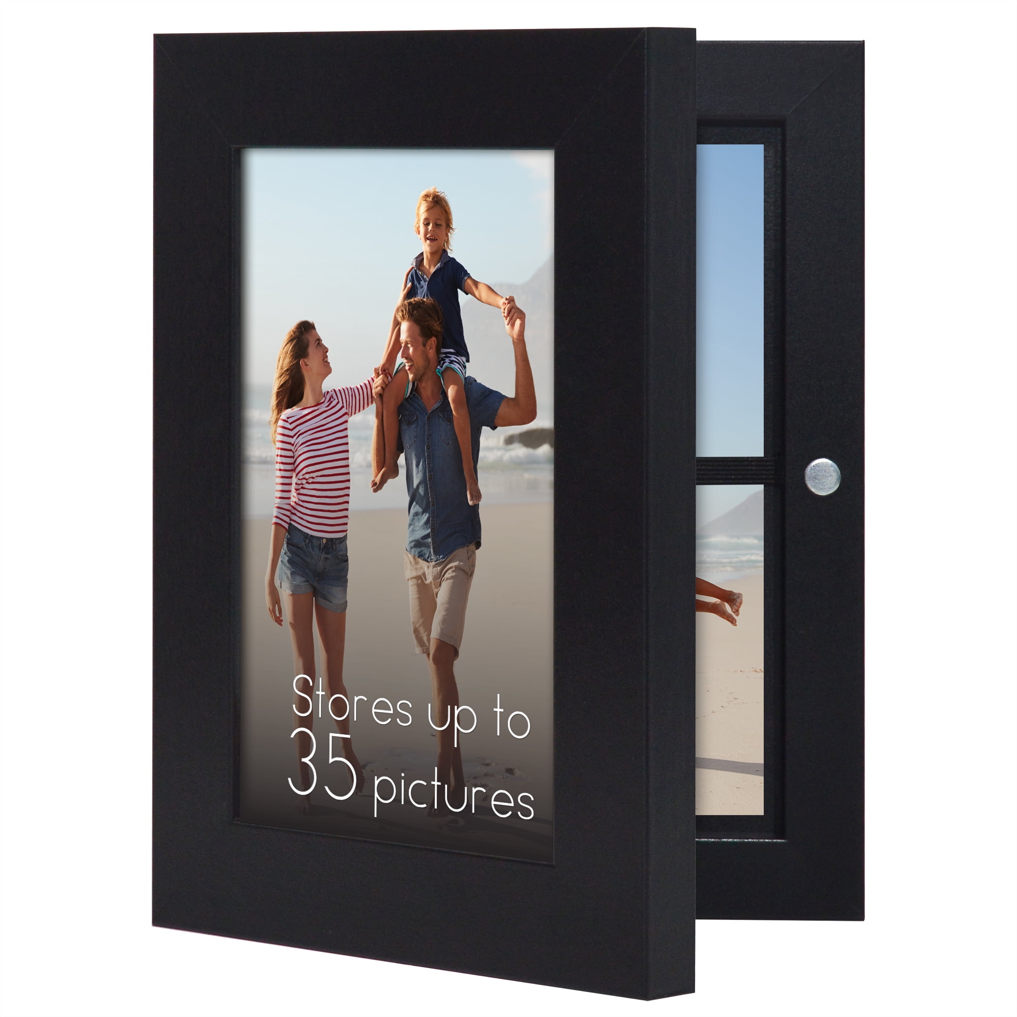 Americanflat 4x6 Picture Frame with Shatter-Resistant Glass Storage Quick Change Frames Holds Photos - Black