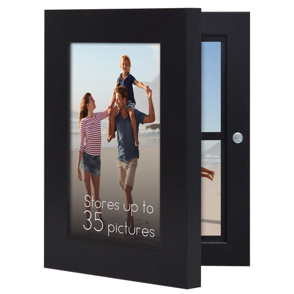 Americanflat 4x6 Picture Frame with Shatter-Resistant Glass Storage Quick Change Frames Holds Photos - Black