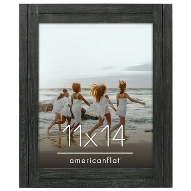 Americanflat Rustic Picture Frame - Unique Farmhouse Look - 11" x 14" - Black