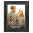 thumbnail image 1 of Americanflat 9x12 Picture Frame Polished Crystal Clear Glass Hampton Collection Distressed - Charcoal Black, 1 of 9