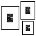 thumbnail image 1 of Americanflat Set of 3 Picture Frames Gallery Wall Frame 1 with 14x18 with 5x7 Mat 1 with 8x10 with 3.5x5 Mat 1 with 11x14 with 4x6 Mat - Black, 1 of 7