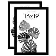 Americanflat 13x19 Picture Frame with Shatter-Resistant Glass 2 Pack Signature Collection Gallery - Black