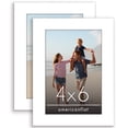 thumbnail image 1 of Americanflat 4x6 Picture Frame with Shatter-Resistant Glass 2 Pack Signature Collection Gallery Style - White, 1 of 8