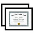 thumbnail image 1 of Americanflat 11x14 Diploma Frame with Shatter-Resistant Glass with 8.5x11 Mat 2 Pack Display Documents - Black, 1 of 6