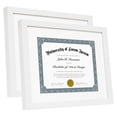 thumbnail image 1 of Americanflat 11x14 Diploma Frame with Shatter-Resistant Glass with 8.5x11 Mat 2 Pack Display Documents - White, 1 of 5