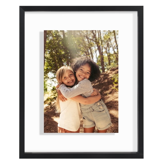 Americanflat Sleek Aluminum Floating Picture Frame - 8" x 10" - Black