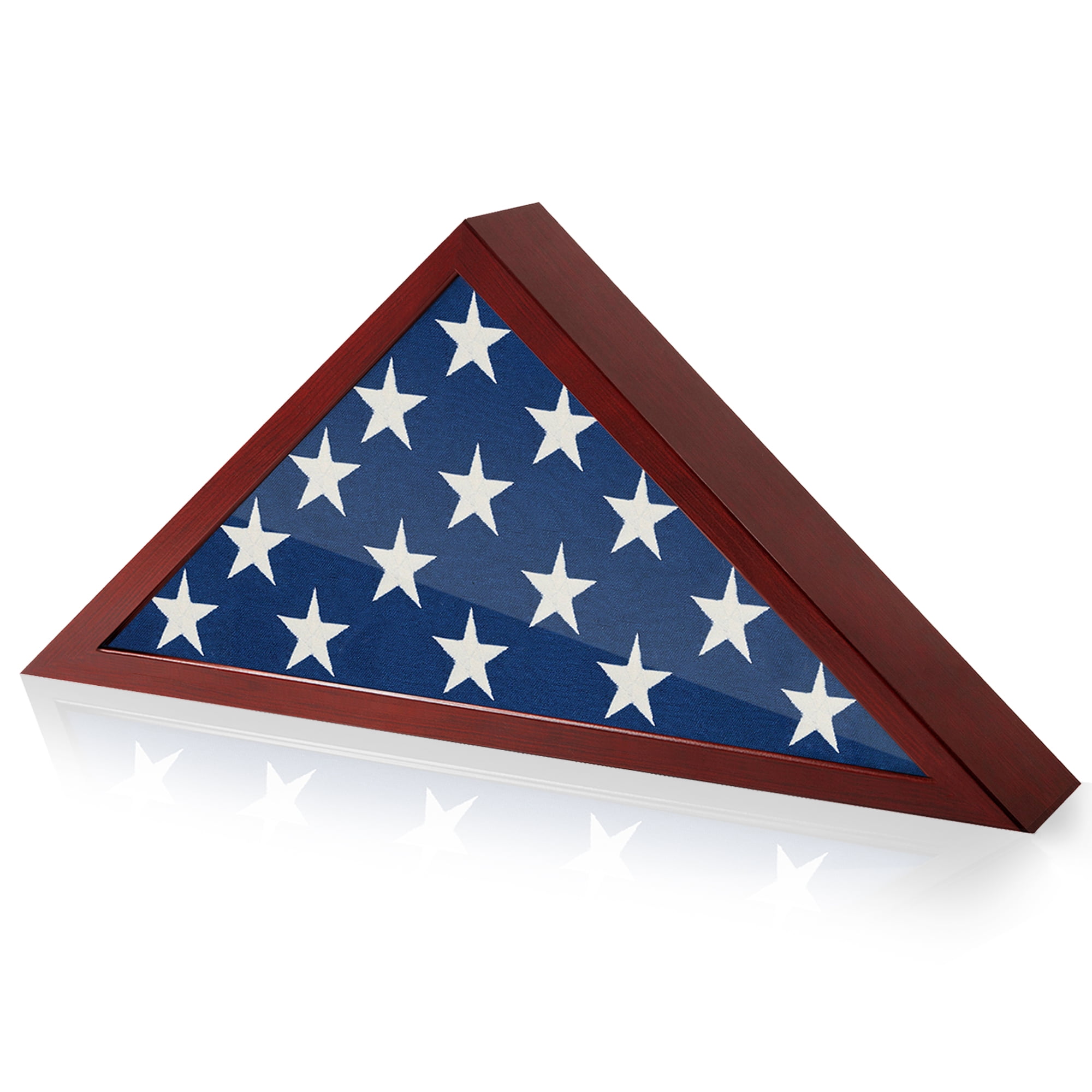 Americanflat 3x5 Picture Frame Small Folded Flag Display Case Fits Ceremonial Flags Not Burial - Mahogany