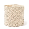 thumbnail image 1 of Americanflat Woven Macrame Storage Basket, Natural Cotton Rope, 1 of 4
