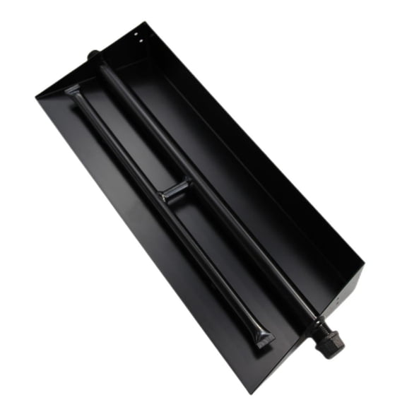 Americangaslogs 15"-28" Burner Pan for Gas Fireplace Gas Fireplace Burner Gas fire pits Gas Logs Propane Burner (15 Inch Two Pipe)