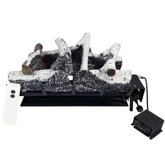Americangaslogs Vented 18inch-24inch Gas logs Sets Gas Fireplace Burner Burner Set,with Remote (Motor Valve, 24 inch Birch)
