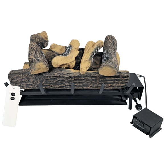 Americangaslogs Vented 18inch-24inch Gas logs Sets Gas Fireplace Burner Burner Set,with Remote(Motor Valve, 24 inch Natural Oak)