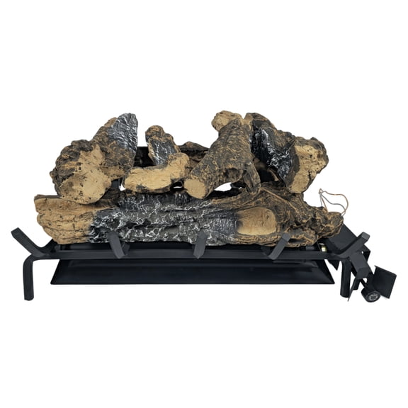 Americangaslogs Vented 18inch-24inch Gas logs Sets with Valve Gas Fireplace Burner for Natural Gas and Liquefied Propane(Manual Valve, 24 inch Twisted Oak)