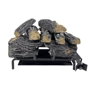 Americangaslogs 18inch-24inch Vented Gas logs Sets with Valve Gas Fireplace Burner for Natural Gas and Liquefied PropaneManual Valve, 18 inch Two Pipe