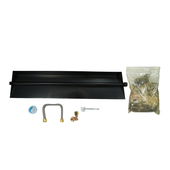 Americangaslogs 15–28 inch Durable Iron Gas Logs Fireplaces Burner Pan with Single-Pipe Vented Design for Fireplaces(28 inch One Pipe)