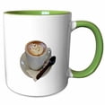 thumbnail image 1 of 3drose, Americano Coffee with Tulip Design and Chocolate Spoon, 11oz Two-tone Green Mug, 1 of 6